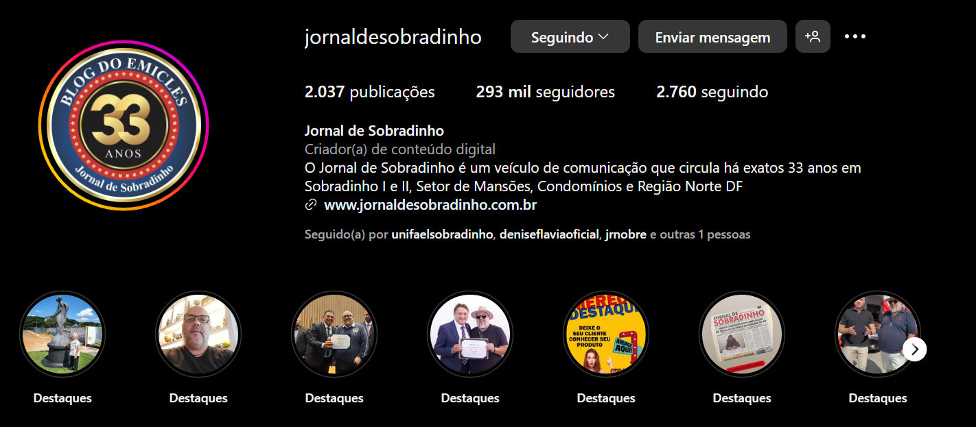 Perfil pronto para receber visita