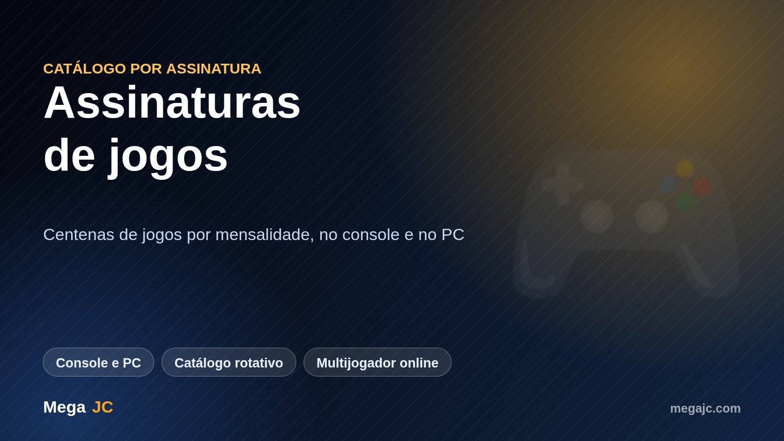 Códigos de assinatura de jogos para console e PC entregues pela Mega JC