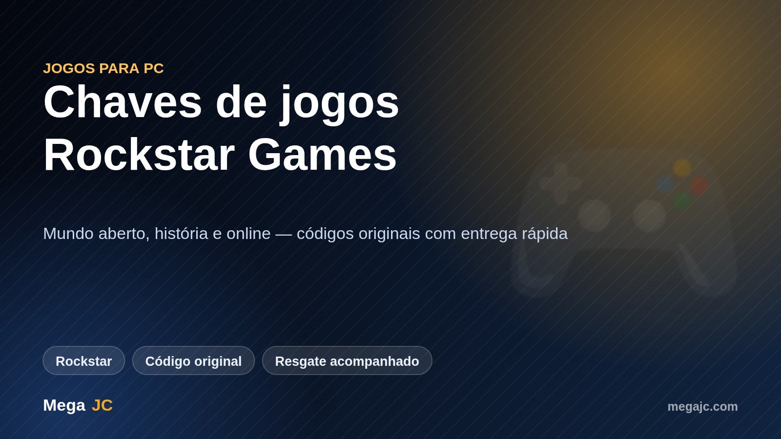 Chaves originais de jogos da Rockstar Games entregues pela Mega JC