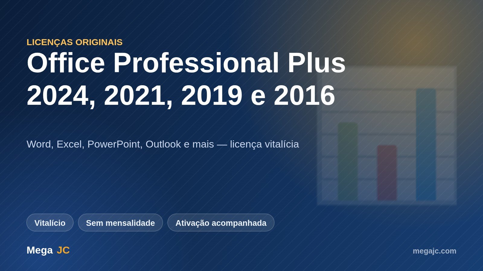 Chave original do Microsoft Office Professional Plus entregue pela Mega JC