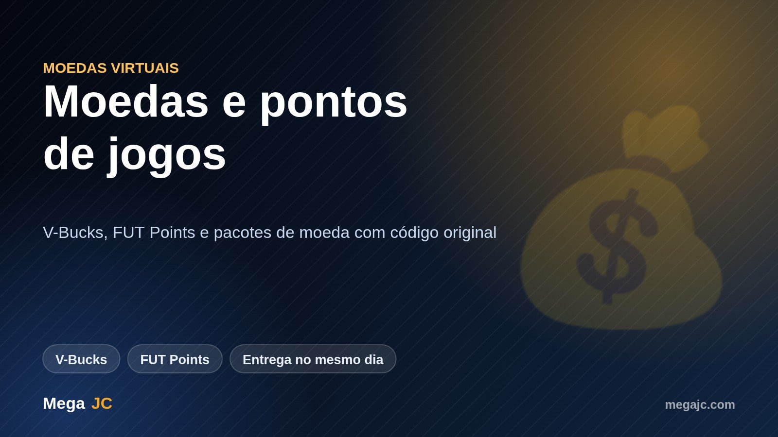 Códigos de moedas e pontos de jogos como V-Bucks e FUT Points na Mega JC